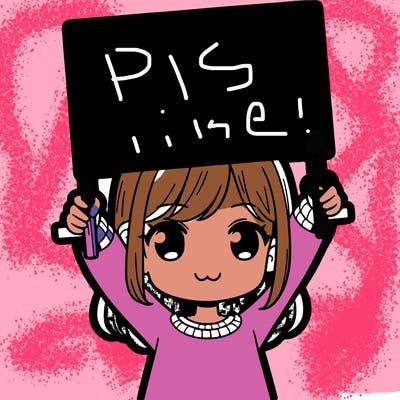girl holding big sign