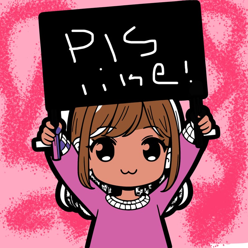 girl holding big sign