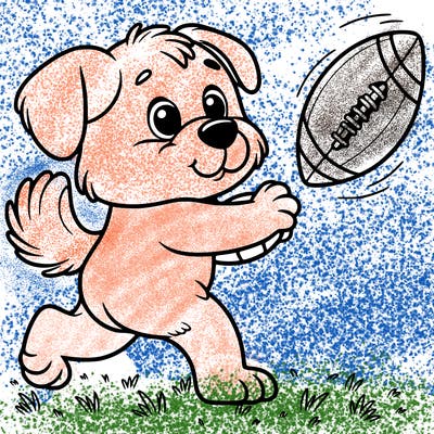 dog playing football