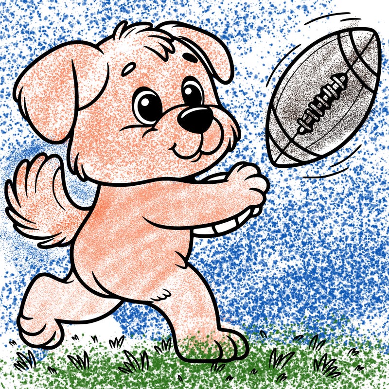 dog playing football