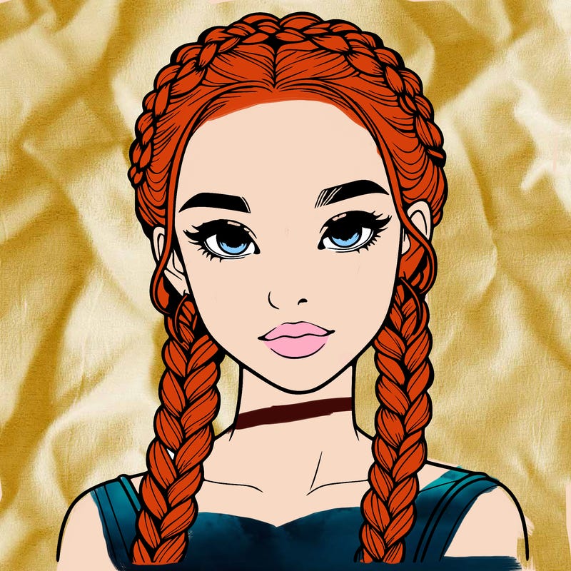 realistic girl with braids