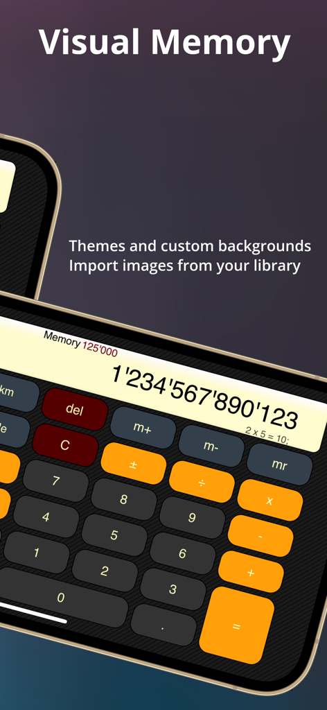 Calculator XLt - Calculator XLt app interface with large buttons and visual memory display