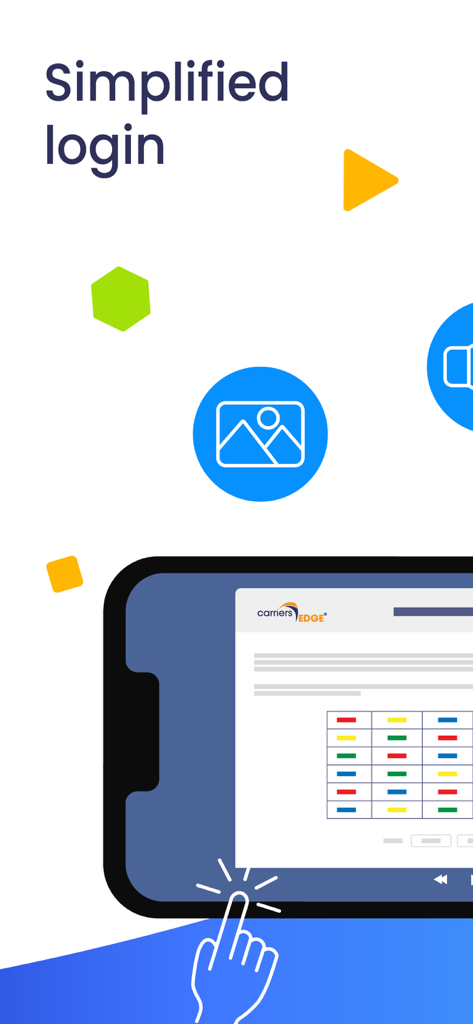 CarriersEdge app simplified login screen for truck drivers