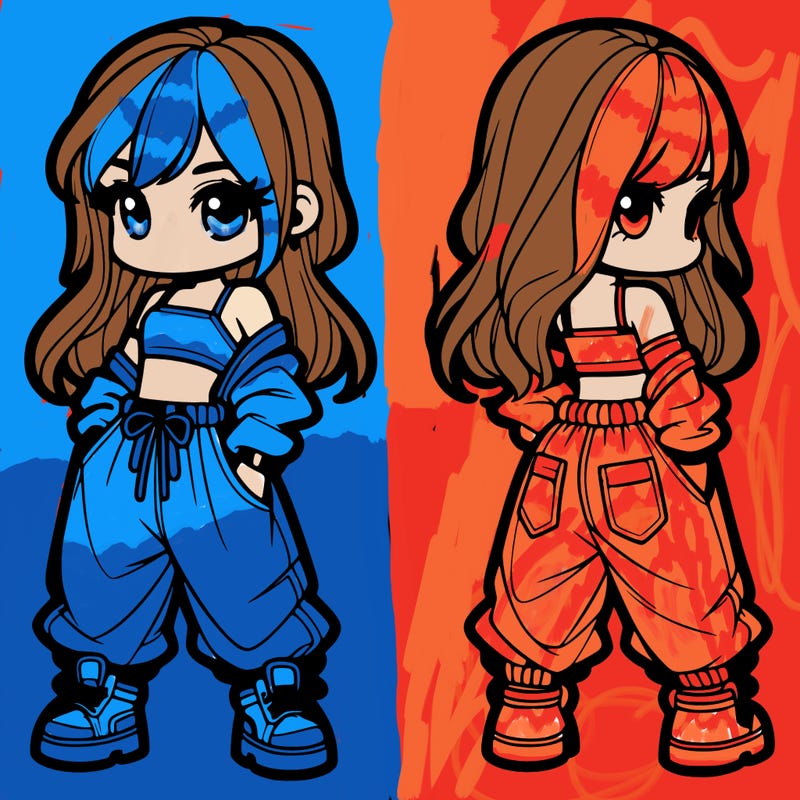 girl in crop top and baggy pants