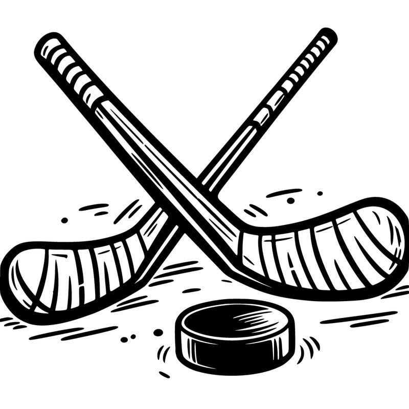 hockey sticks with an puck