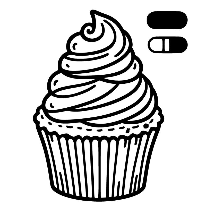 cupcake with a swirl of whipped cream on top