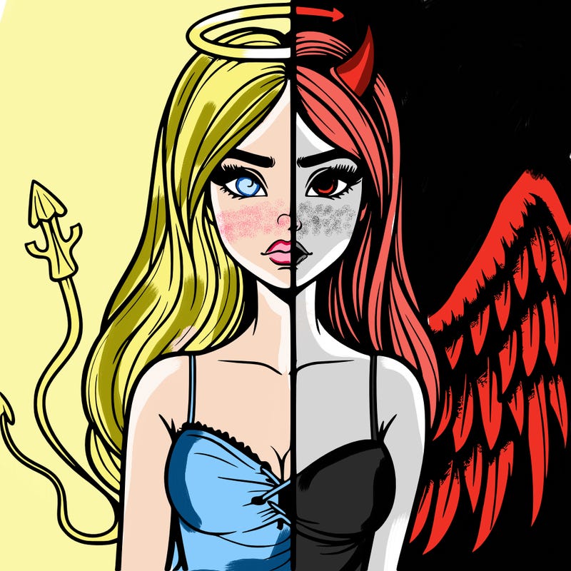 devil vs angel realistic girl