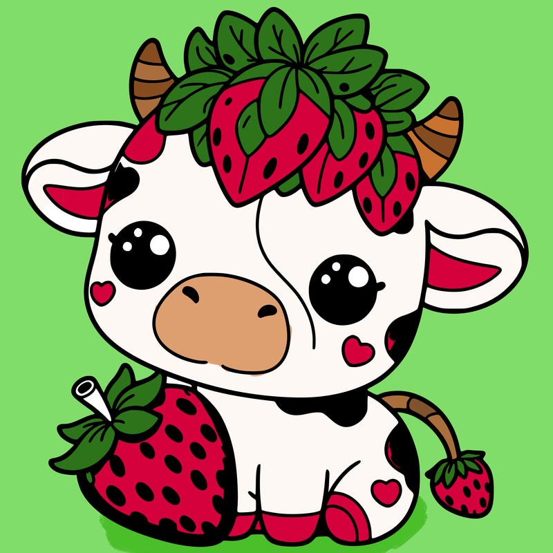 cute strawberry cow