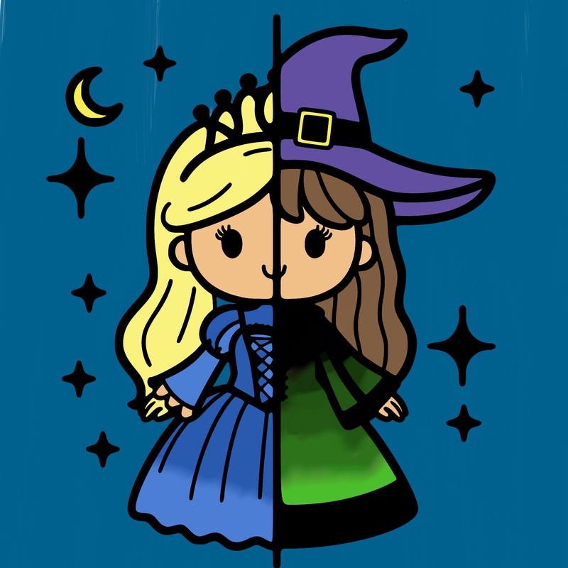split princess and witch