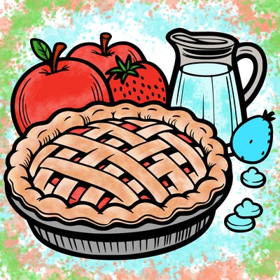 a pie of food