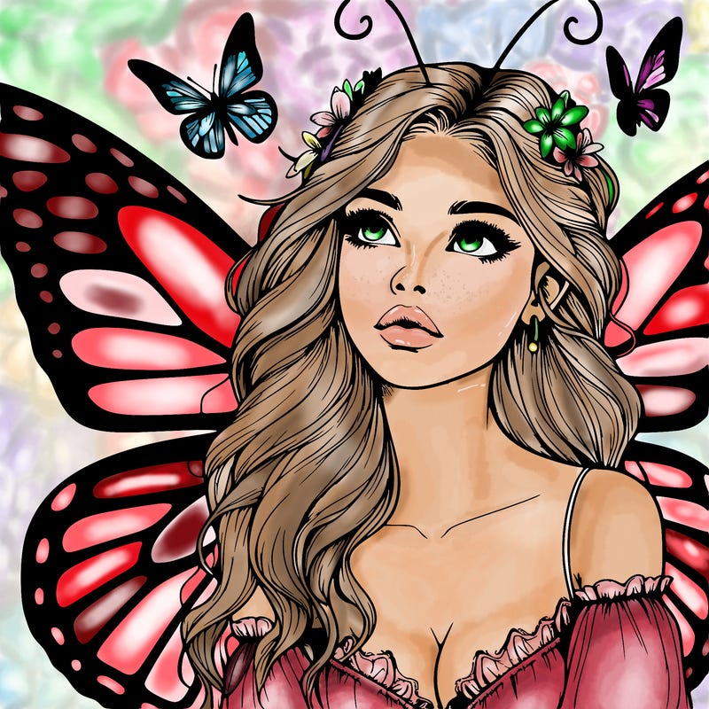 butterfly fairy realistic girl