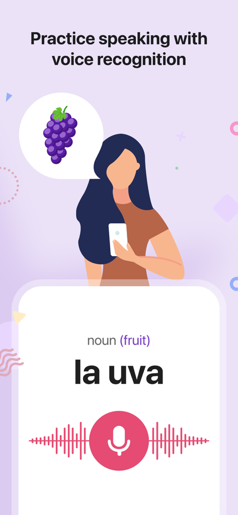 SpanishDictionary.com Learning - Voice recognition feature in the SpanishDictionary app for practicing Spanish pronunciation