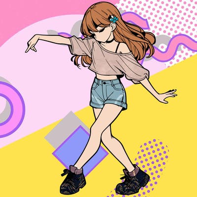 realistic girl danceing