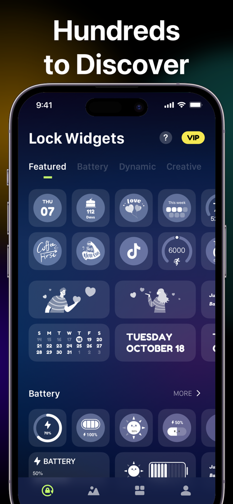 Lock Screen Widgets 16-Widget - A library of aesthetic lock screen widgets for iPhone featuring calendar battery and lifestyle icons