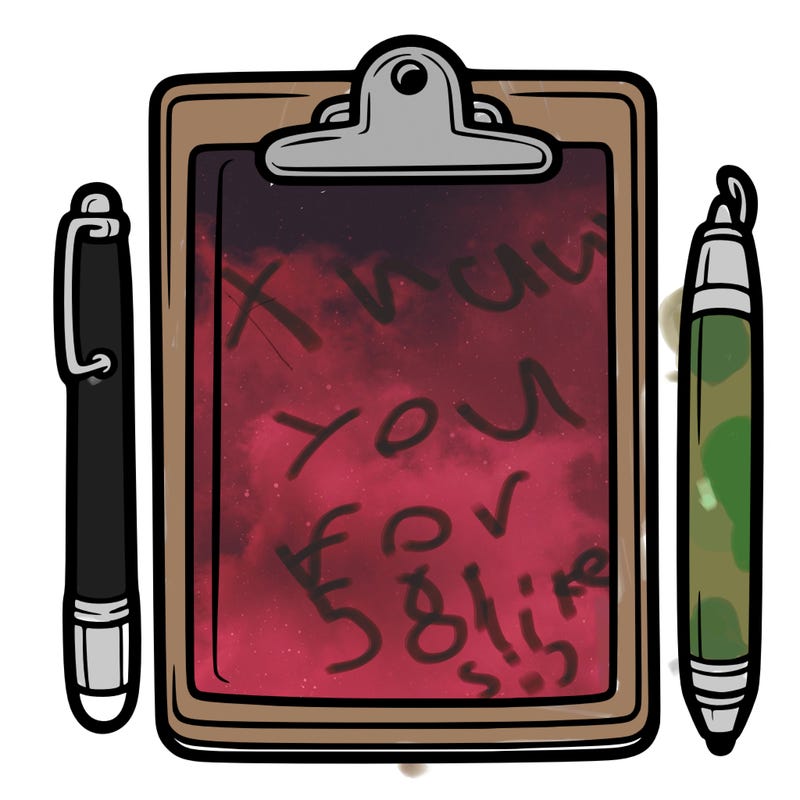 blank clip board with pen