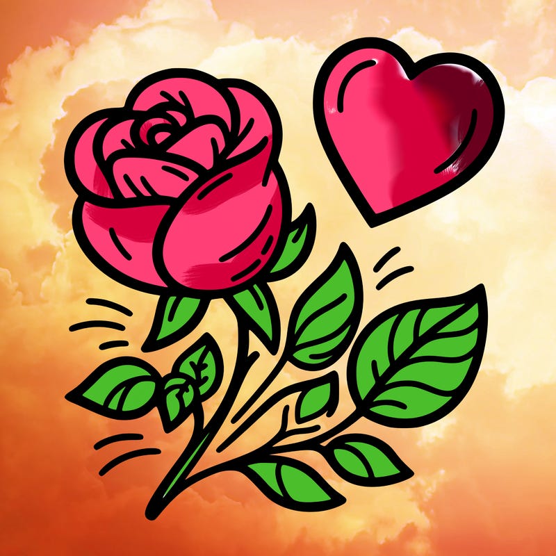 rose and heart