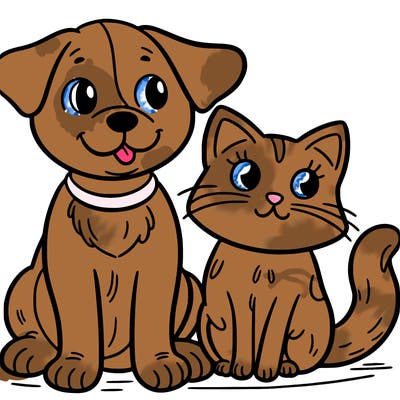 a dog and  cat cute