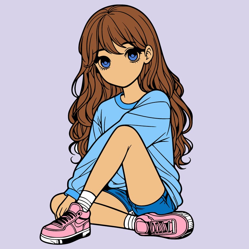 girl sitting realistic