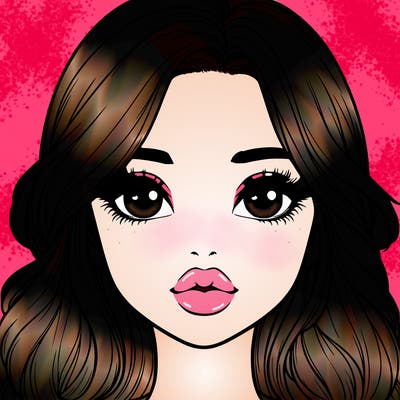 realistic girl with cute hair and lips