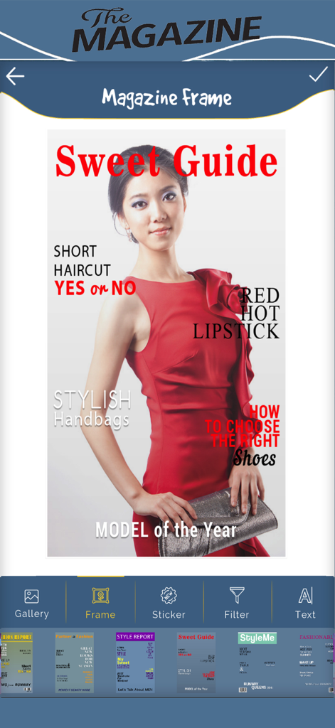 Magazine Cover - Frame Studio - Ein Layout einer Mode-Magazin-Cover-Vorlage in der mobilen App Magazine Cover Frame Studio