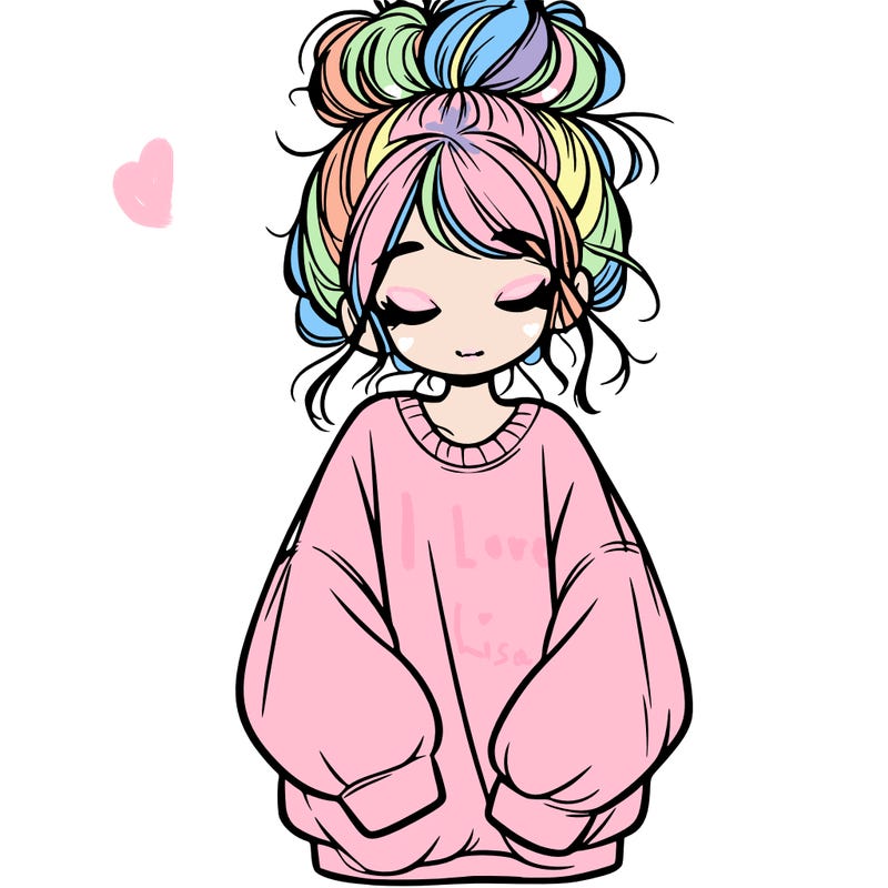 girl with baggy sweatshirt and messy bun