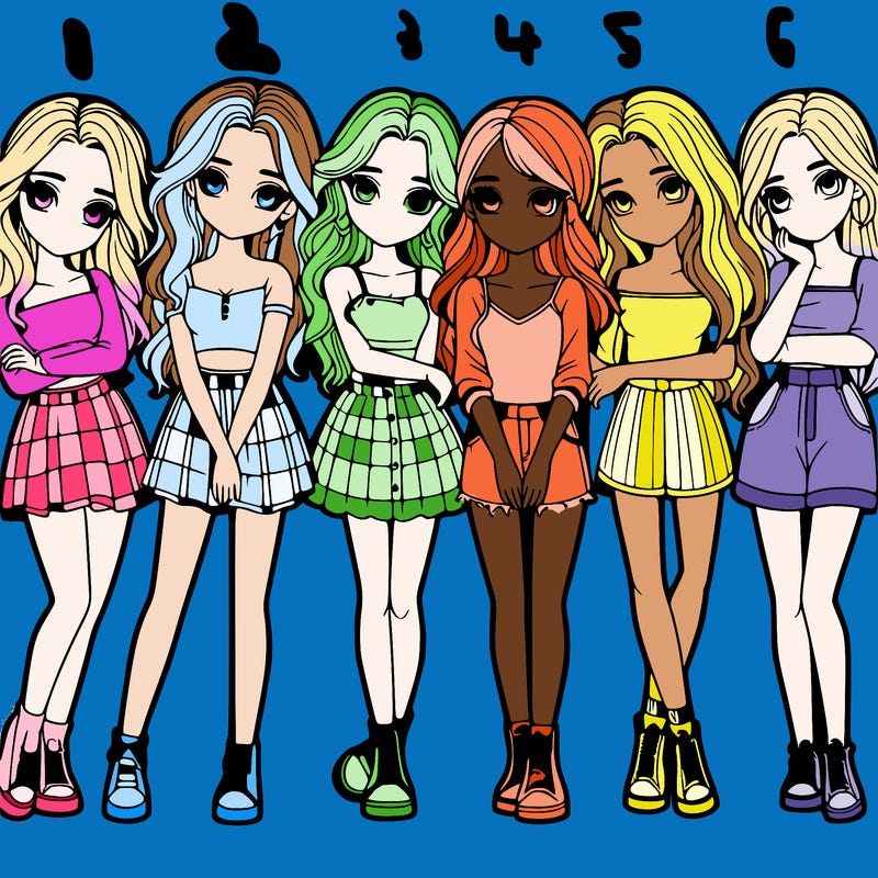 a group of girls realistic