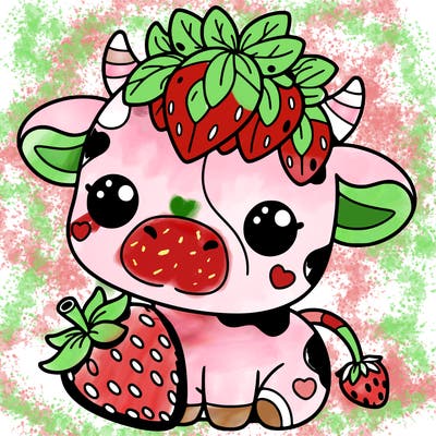 cute strawberry cow