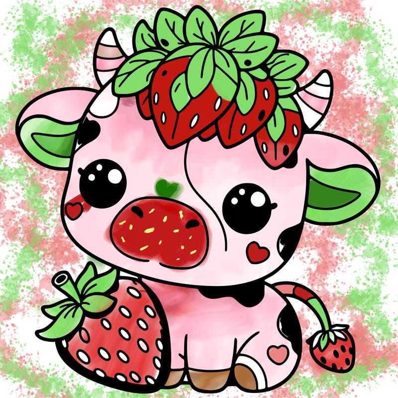 cute strawberry cow