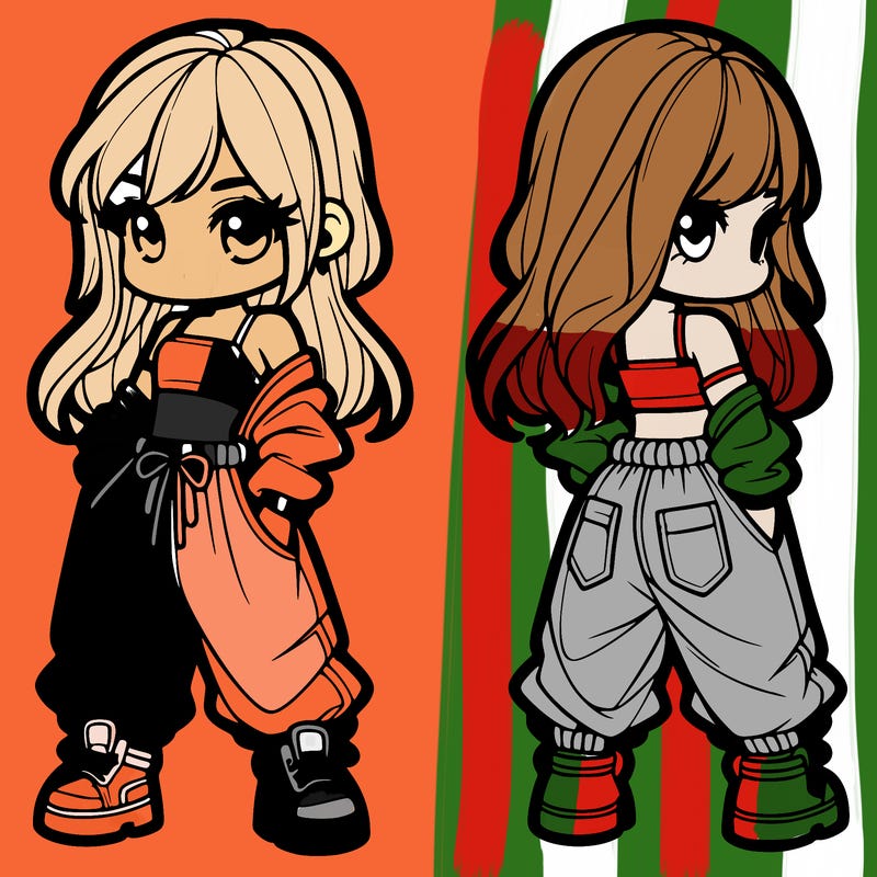 girl in crop top and baggy pants