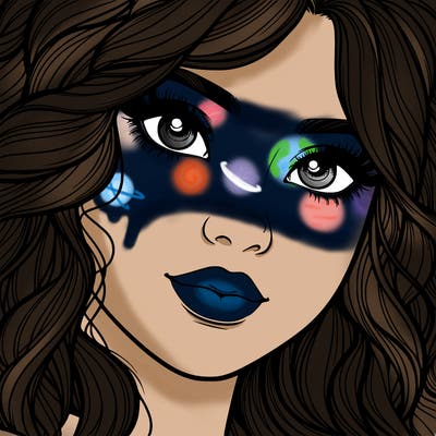 beautiful realistic girl close up to the camera with wavy hair,