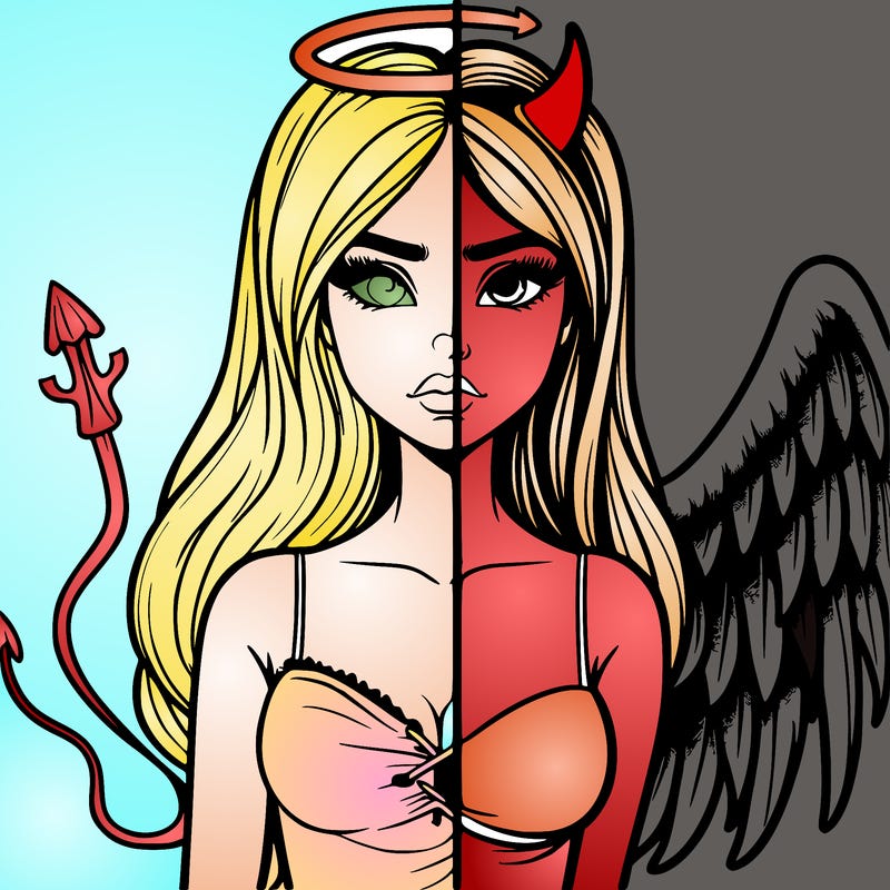 devil vs angel realistic girl