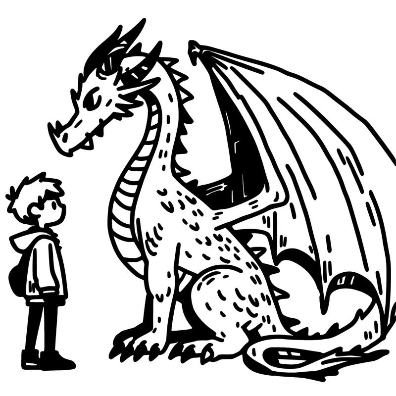 dragon and a person
