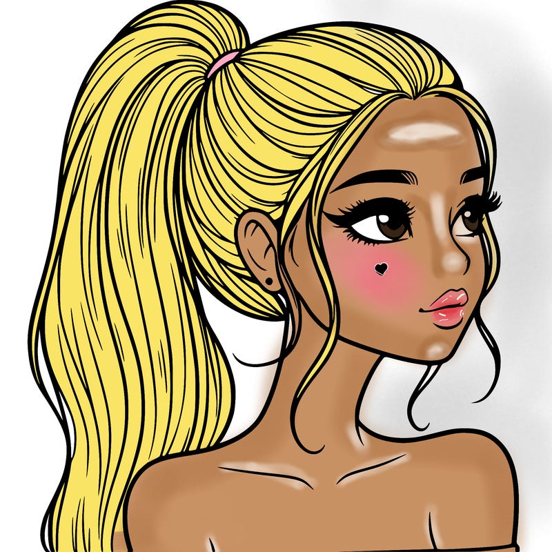 a beautiful and realistic girl with a high pony tail