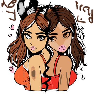 realistic girl split