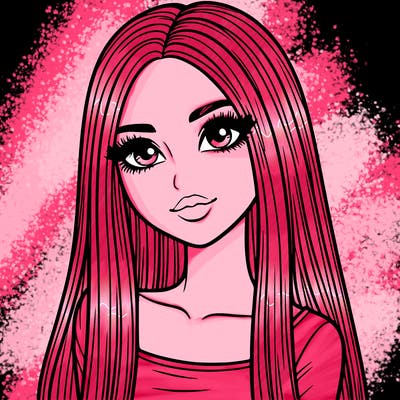 realistic girl with straight and long hair