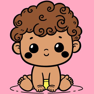 baby with curly hair