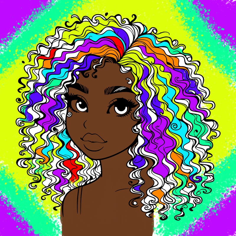 girl with curly hair realistic