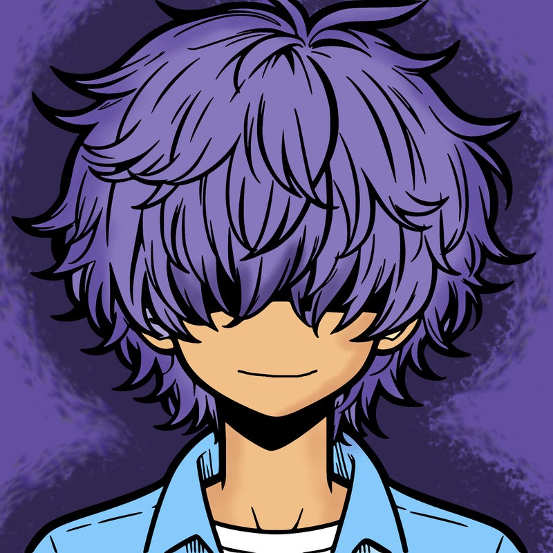 manga boy fluffy hair covering his eyes