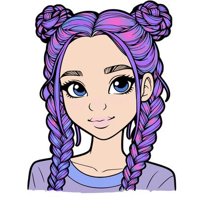 realistic girl with braids