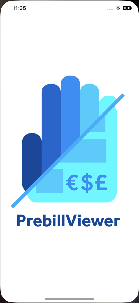 PrebillViewer - PrebillViewer app splash screen displaying the company logo and name
