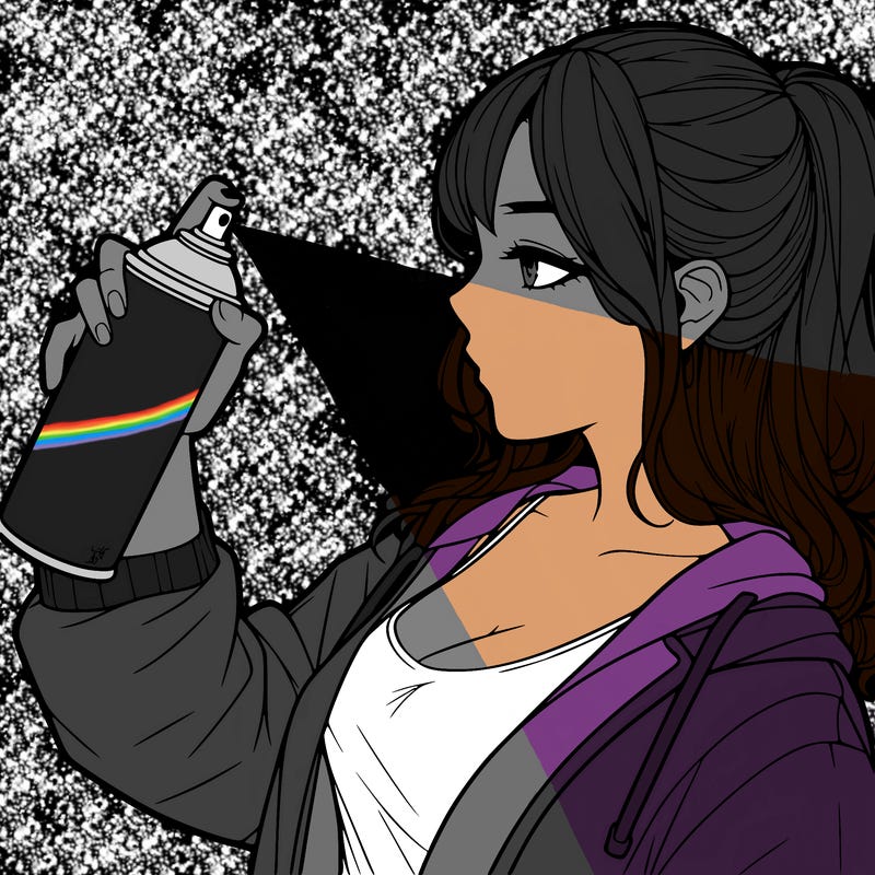 a realistic girl spray, painting