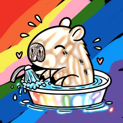 capybara taking a bath