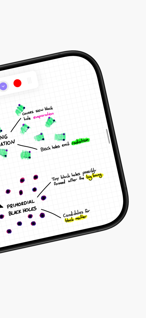 Notedrafts: Note Taking - Handwritten study notes with diagrams and highlights on a digital grid canvas