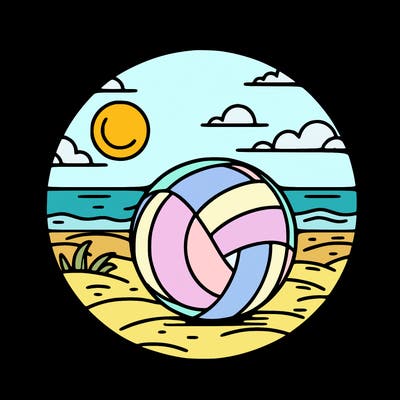volleyball on a beach