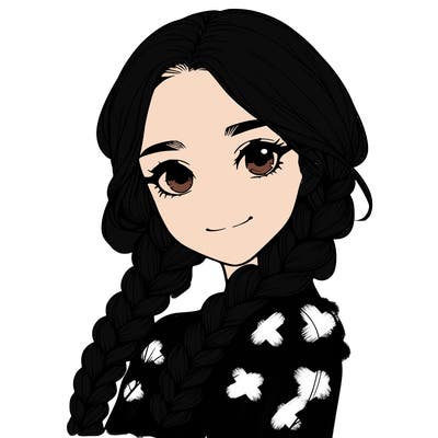 realistic girl with braids