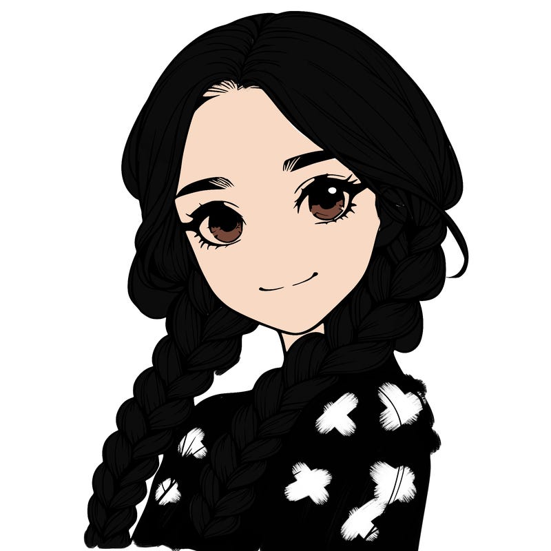 realistic girl with braids