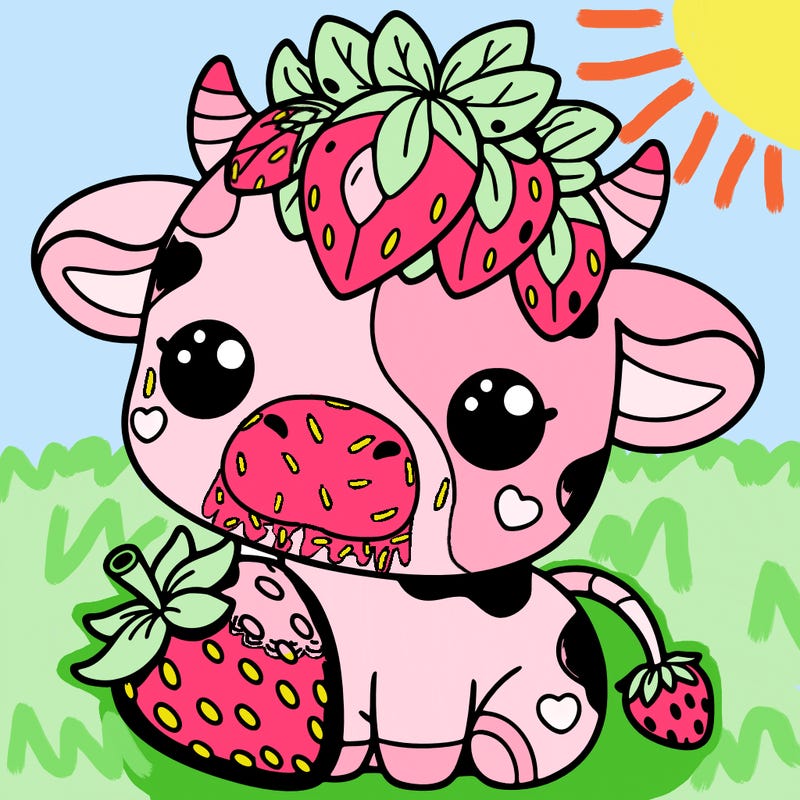 cute strawberry cow