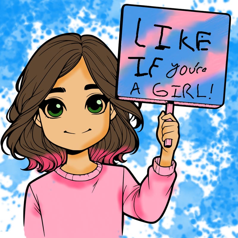 realistic girl holding up a sign