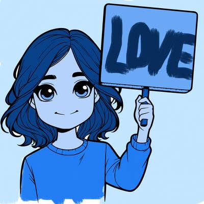 realistic girl holding up a sign