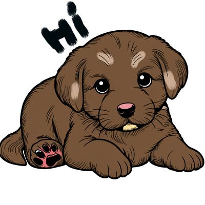 a cute realistic puppy